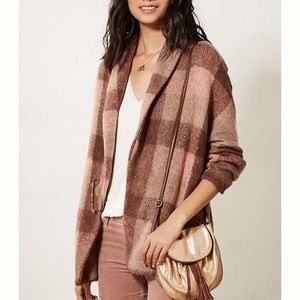 Anthropologie plaid sweater jacket. Prev owned.